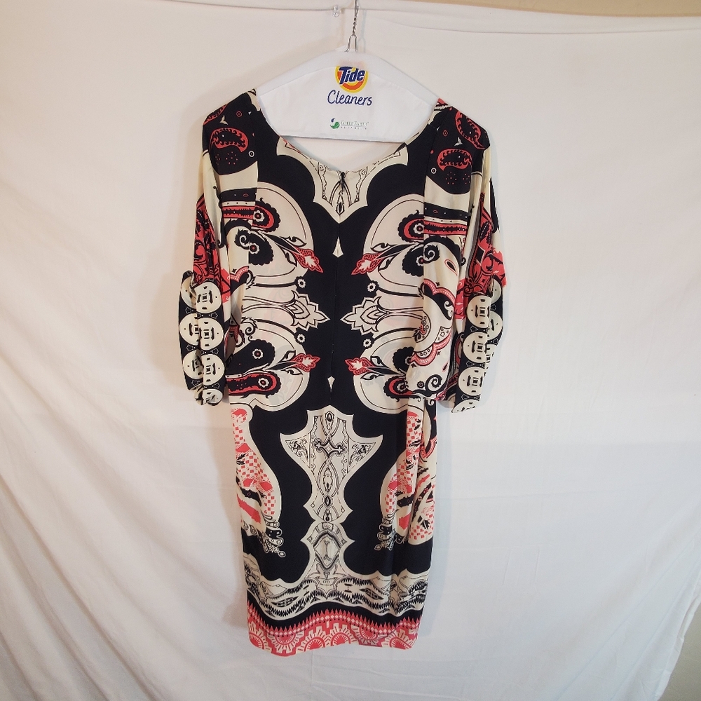 Etro Women's 100% Silk Paisley Floral Print Dress Size 40 - US 4-6 - Picture 2 of 11